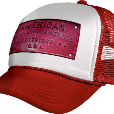 American Sawmill Machinery — No. 1 Machine Plate (Red) — Mesh Hat