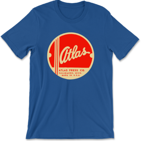 Atlas Press Co. — Emblem (Red-Orange on Pale Yellow)