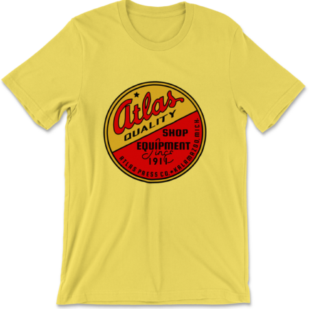 Atlas Press Co. — "Atlas Quality" Emblem (Tangerine & Red-Orange on Black)